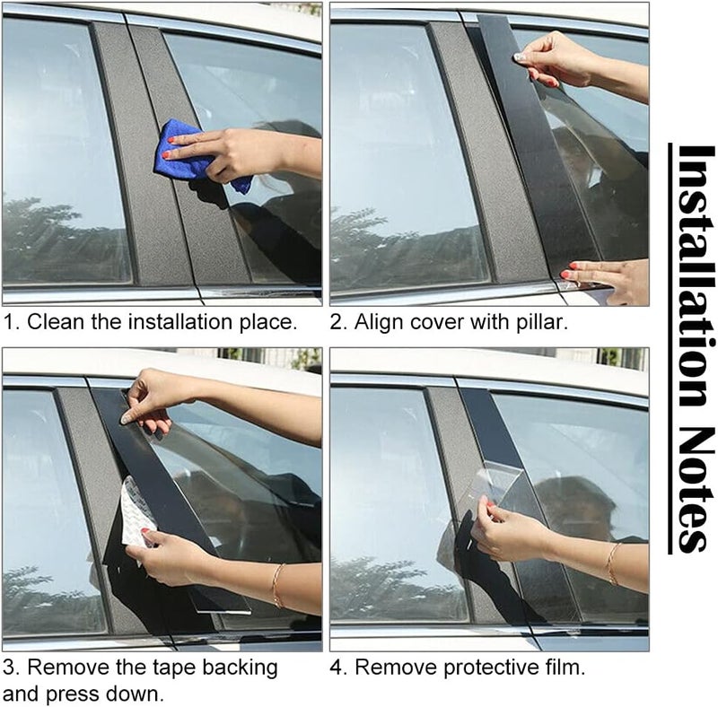Three T Car Auto Side Door Window Pillar Posts Cover Trim for KIA Forte 2019 2020 2021 2022 2023 Sedan - Image 4